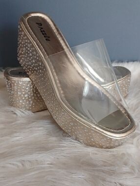 Pazzle Rhinestone Wedge Platforms